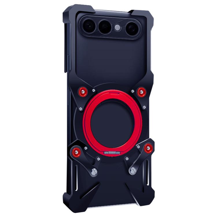 For vivo X300 FE Russia / Zeiss Rotating Bracket Hollow Metal Phone Case with Lanyard