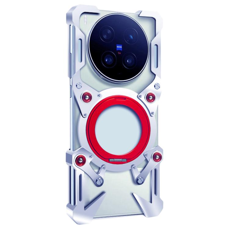 For vivo X300s Rotating Bracket Hollow Metal Phone Case with Lanyard