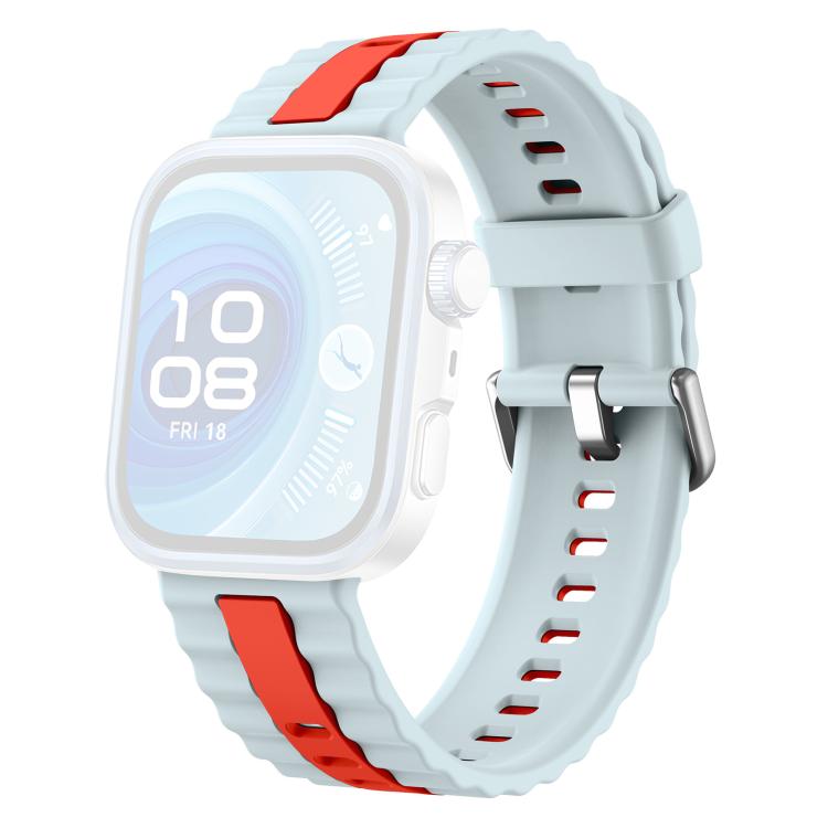 For Huawei Watch Fit 5 / Fit 5 Pro / Fit 4 Pro xDfind Sport Vertical Striped Two Color Silicone Watch Band