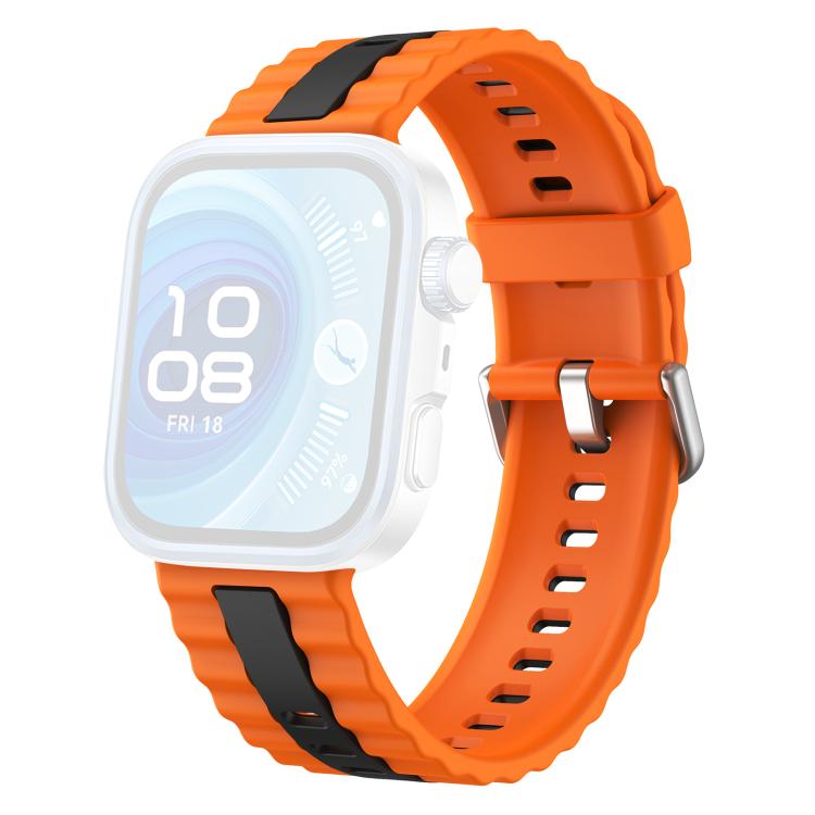 For Huawei Watch Fit 5 / Fit 5 Pro / Fit 4 Pro xDfind Sport Vertical Striped Two Color Silicone Watch Band
