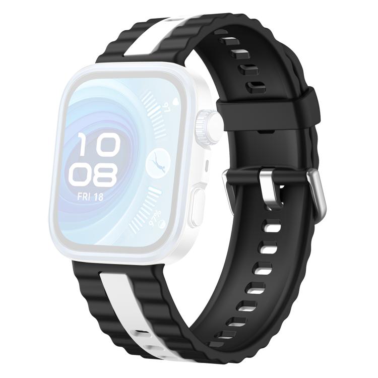 For Huawei Watch Fit 5 / Fit 5 Pro / Fit 4 Pro xDfind Sport Vertical Striped Two Color Silicone Watch Band