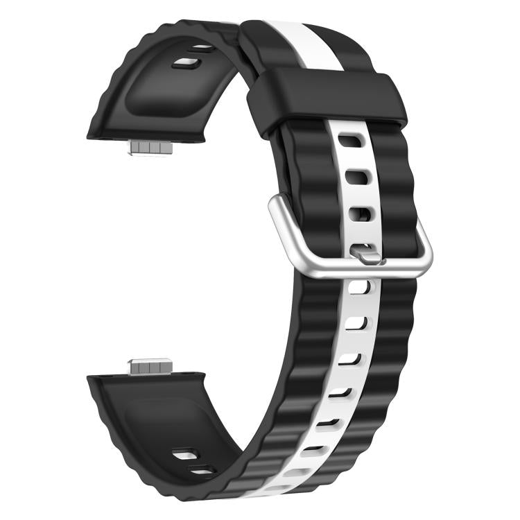 For Huawei Watch Fit 5 / Fit 5 Pro / Fit 4 Pro xDfind Sport Vertical Striped Two Color Silicone Watch Band