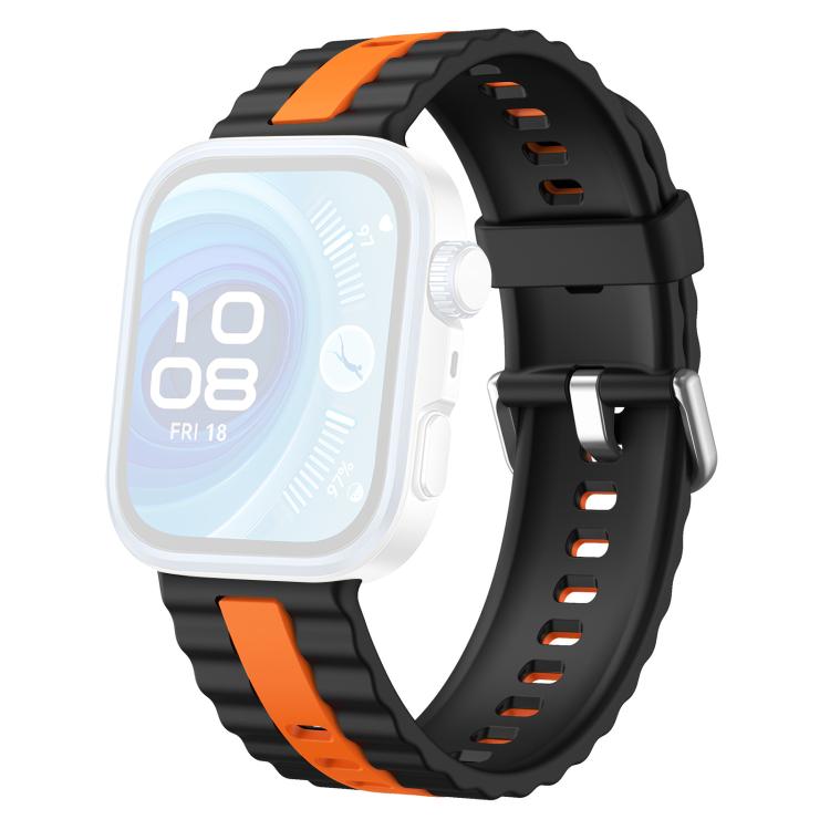 For Huawei Watch Fit 5 / Fit 5 Pro / Fit 4 Pro xDfind Sport Vertical Striped Two Color Silicone Watch Band
