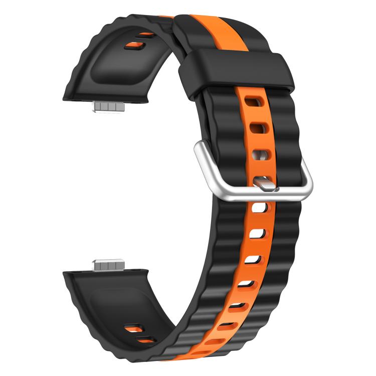 For Huawei Watch Fit 5 / Fit 5 Pro / Fit 4 Pro xDfind Sport Vertical Striped Two Color Silicone Watch Band