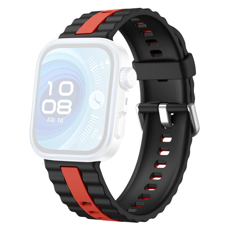 For Huawei Watch Fit 5 / Fit 5 Pro / Fit 4 Pro xDfind Sport Vertical Striped Two Color Silicone Watch Band