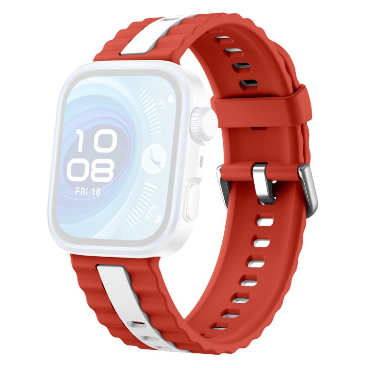 For Huawei Watch Fit 5 / Fit 5 Pro / Fit 4 Pro xDfind Sport Vertical Striped Two Color Silicone Watch Band