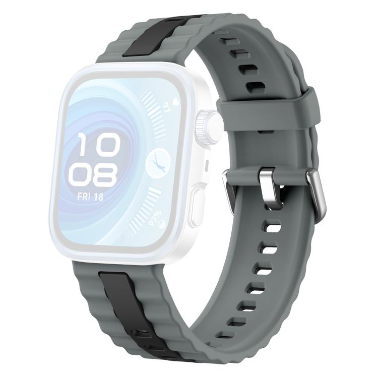For Huawei Watch Fit 5 / Fit 5 Pro / Fit 4 Pro xDfind Sport Vertical Striped Two Color Silicone Watch Band