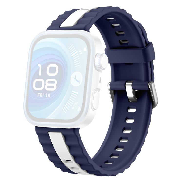 For Huawei Watch Fit 5 / Fit 5 Pro / Fit 4 Pro xDfind Sport Vertical Striped Two Color Silicone Watch Band