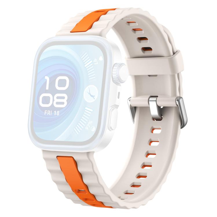 For Huawei Watch Fit 5 / Fit 5 Pro / Fit 4 Pro xDfind Sport Vertical Striped Two Color Silicone Watch Band