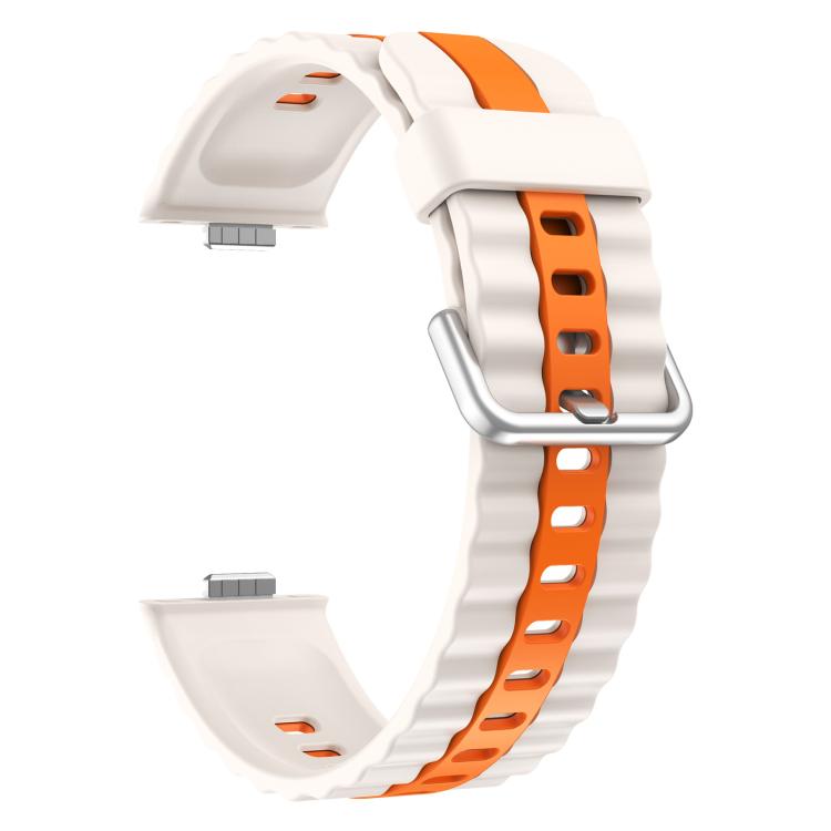 For Huawei Watch Fit 5 / Fit 5 Pro / Fit 4 Pro xDfind Sport Vertical Striped Two Color Silicone Watch Band