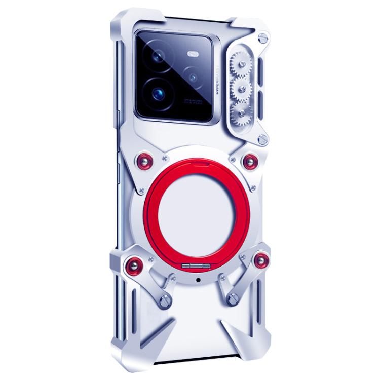 For Realme GT 7 Pro Rotating Bracket Hollow Metal Phone Case with Lanyard