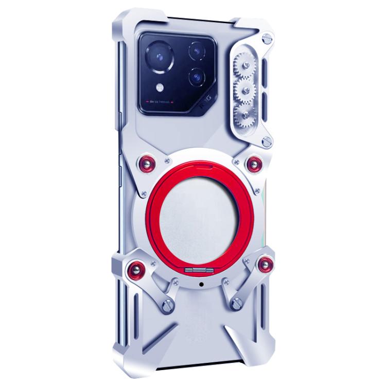 For Asus ROG Phone 8 Pro Rotating Bracket Hollow Metal Phone Case with Lanyard