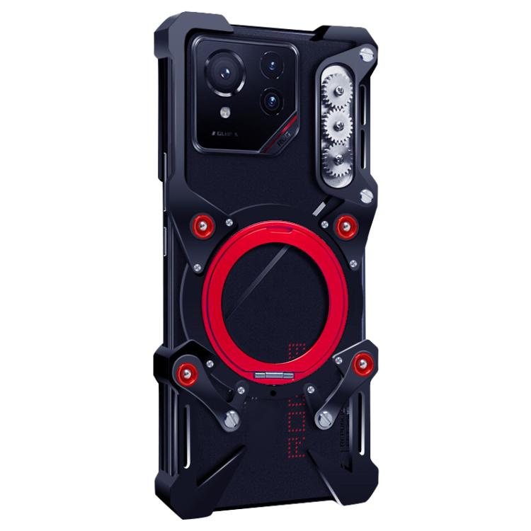 For Asus ROG Phone 9 Pro Rotating Bracket Hollow Metal Phone Case with Lanyard