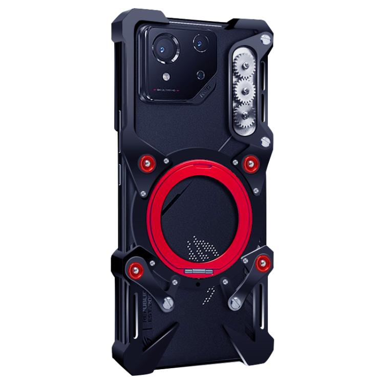 For Asus ROG Phone 9 FE Rotating Bracket Hollow Metal Phone Case with Lanyard