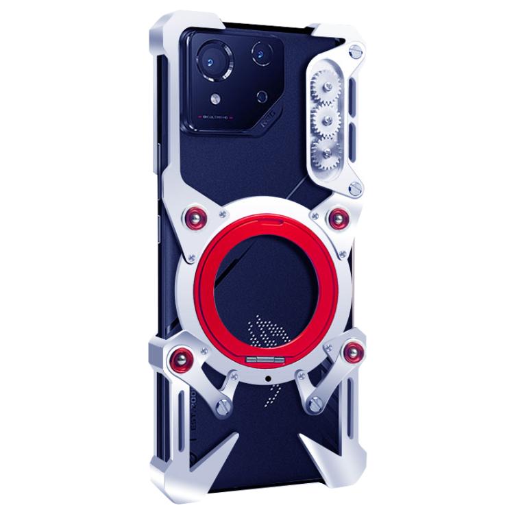 For Asus ROG Phone 9 FE Rotating Bracket Hollow Metal Phone Case with Lanyard