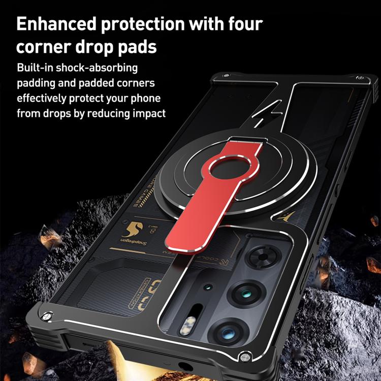For ZTE nubia RedMagic 10 Pro / 9 Pro Hollow Borderless Magnetic MagSafe Aluminum Alloy Phone Case