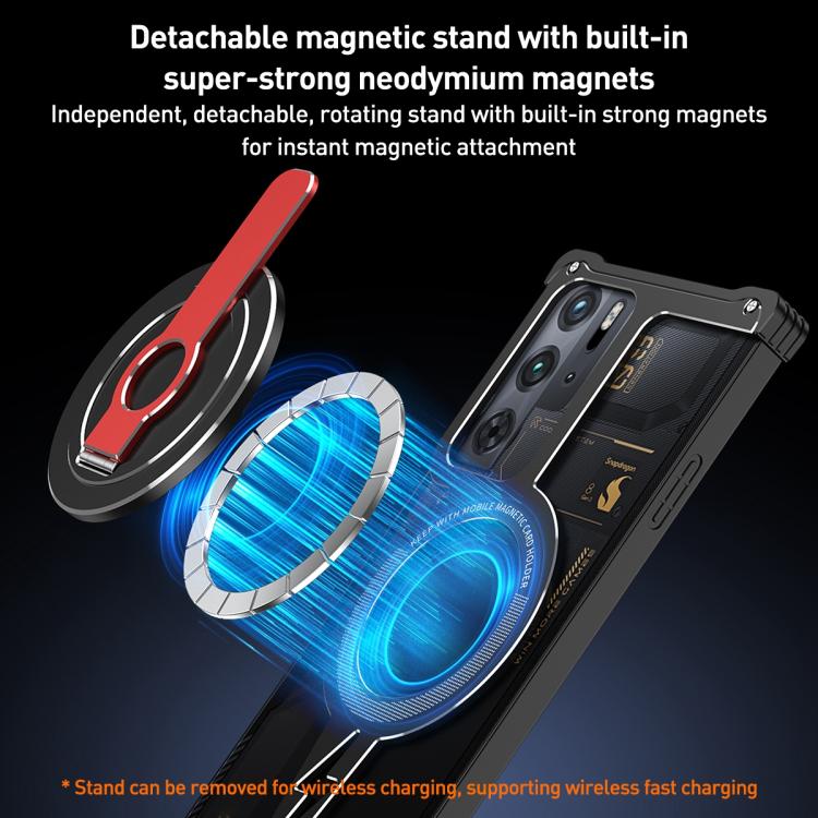 For ZTE nubia RedMagic 10 Pro / 9 Pro Hollow Borderless Magnetic MagSafe Aluminum Alloy Phone Case