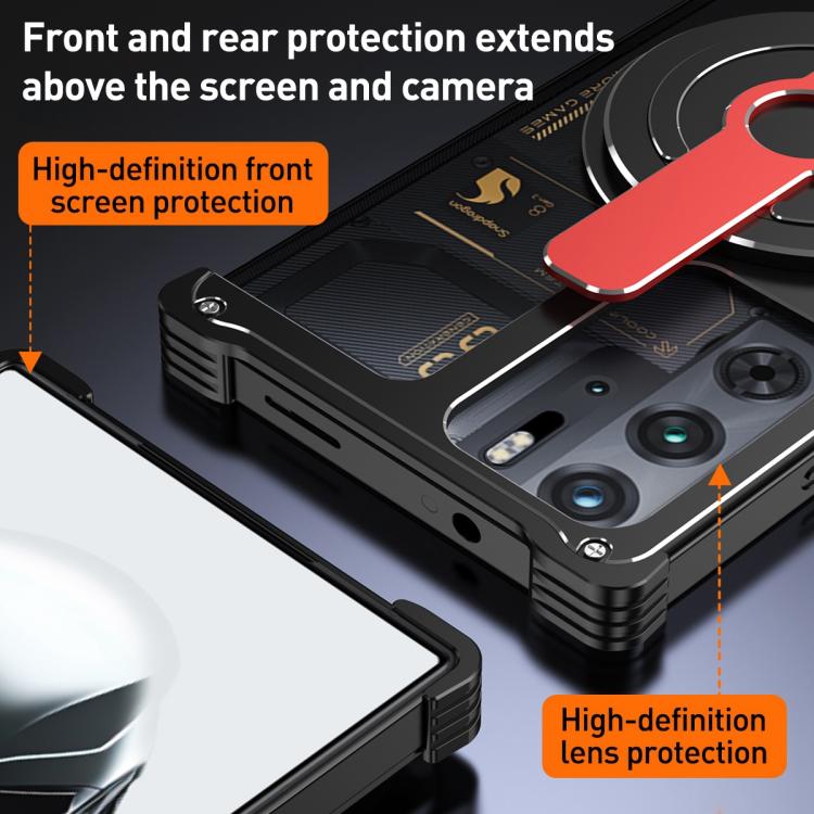 For ZTE nubia RedMagic 10 Pro / 9 Pro Hollow Borderless Magnetic MagSafe Aluminum Alloy Phone Case