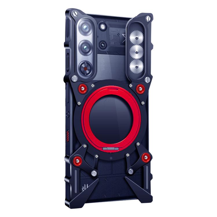 For ZTE nubia RedMagic 10 Pro Rotating Bracket Hollow Metal Phone Case with Lanyard
