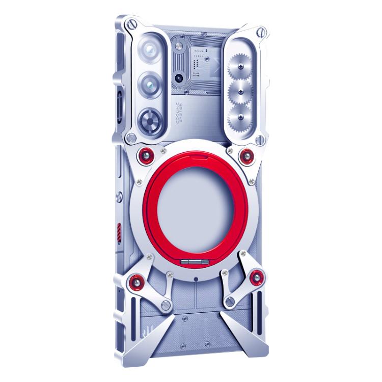 For ZTE nubia RedMagic 10 Pro Rotating Bracket Hollow Metal Phone Case with Lanyard