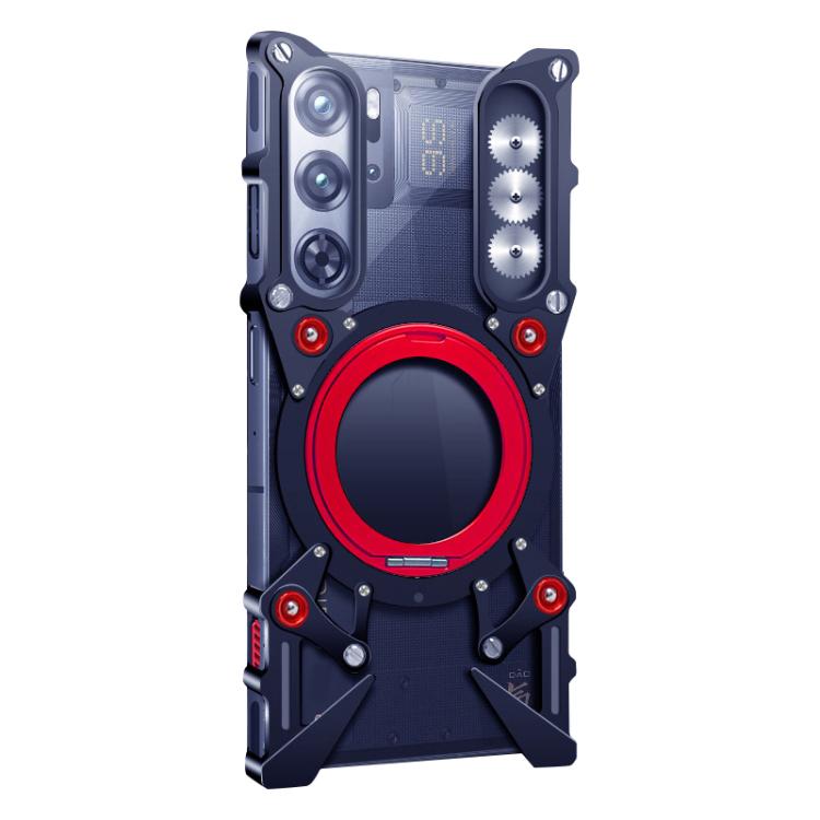 For ZTE nubia RedMagic 9 Pro Rotating Bracket Hollow Metal Phone Case with Lanyard