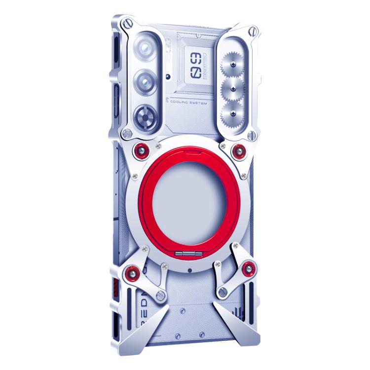 For ZTE nubia RedMagic 9 Pro Rotating Bracket Hollow Metal Phone Case with Lanyard