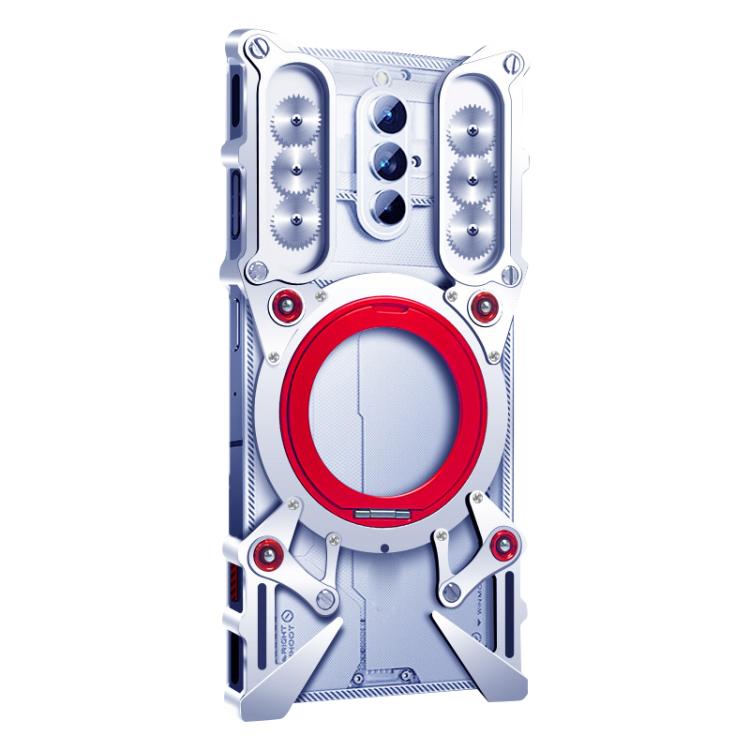 For ZTE nubia RedMagic 8 Pro Rotating Bracket Hollow Metal Phone Case with Lanyard