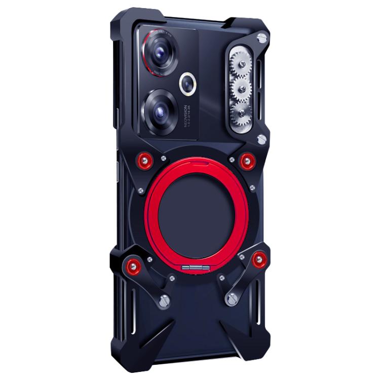 For ZTE nubia Z50 Rotating Bracket Hollow Metal Phone Case with Lanyard