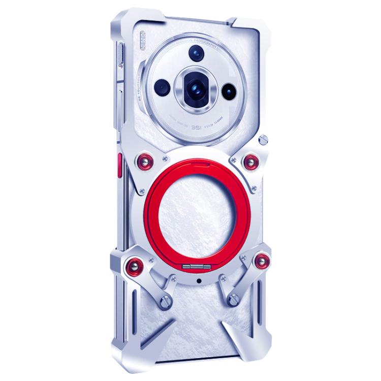 For ZTE nubia Z60S Pro Rotating Bracket Hollow Metal Phone Case with Lanyard