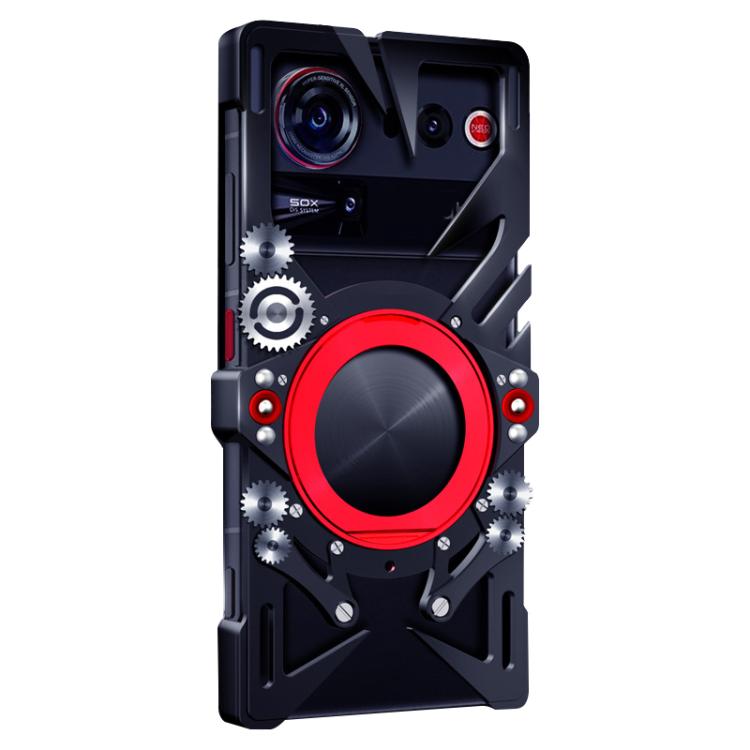 For ZTE nubia Z80 Ultra Rotating Bracket Hollow Metal Phone Case with Lanyard