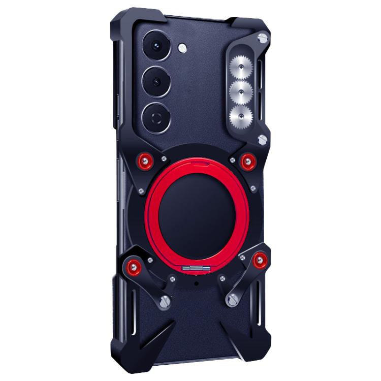 For Tecno Spark 40 Pro 4G Rotating Bracket Hollow Metal Phone Case with Lanyard