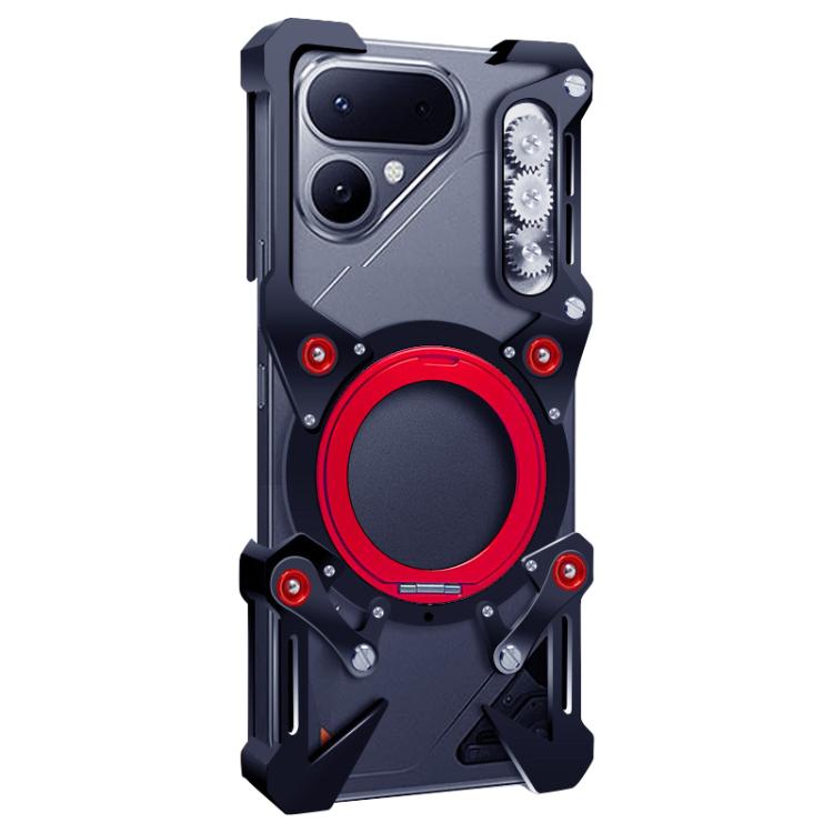 For Tecno Pova Curve 2 Rotating Bracket Hollow Metal Phone Case with Lanyard