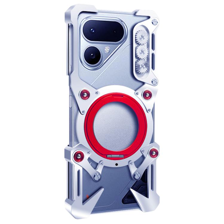 For Tecno Pova Curve 2 Rotating Bracket Hollow Metal Phone Case with Lanyard