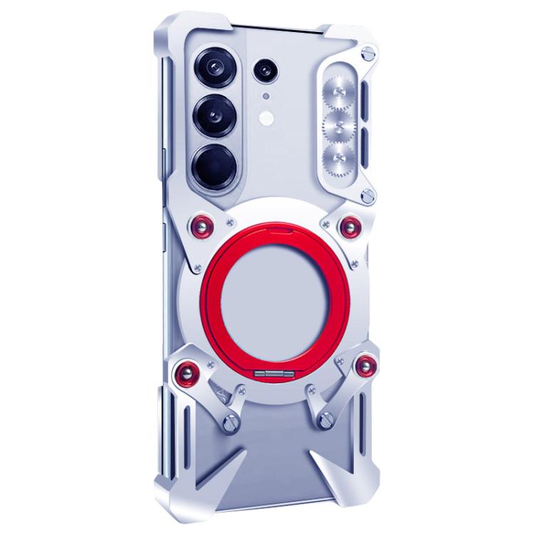 For Tecno Camon 50 Pro 4G Rotating Bracket Hollow Metal Phone Case with Lanyard