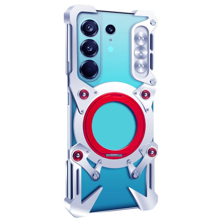 For Tecno Camon 50 Ultra 5G Rotating Bracket Hollow Metal Phone Case with Lanyard
