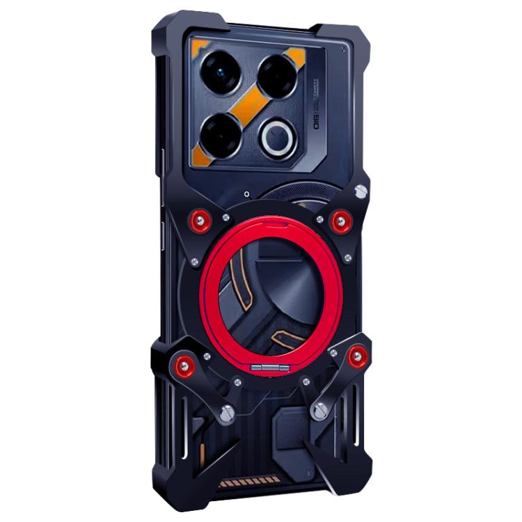 For Infinix GT 20 Pro Rotating Bracket Hollow Metal Phone Case with Lanyard