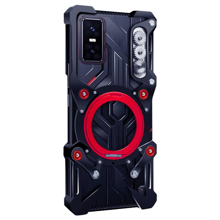 For Infinix GT 30 Pro Rotating Bracket Hollow Metal Phone Case with Lanyard