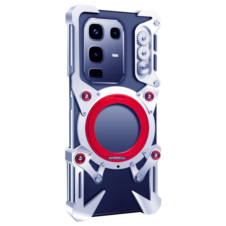 For Infinix Note 50 Pro+ Rotating Bracket Hollow Metal Phone Case with Lanyard