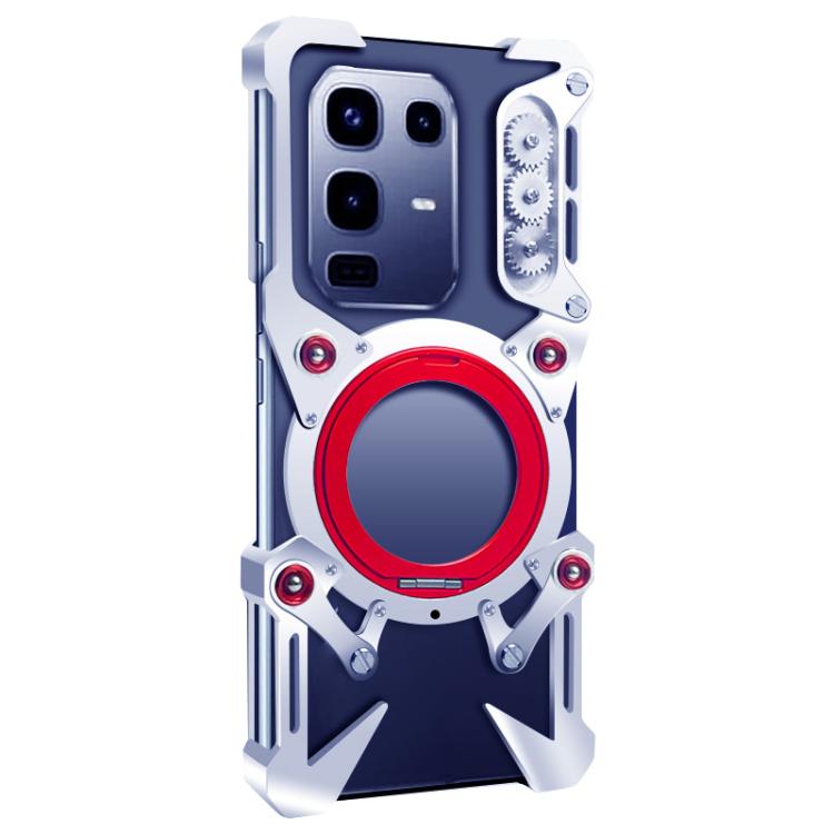 For Infinix Note 50s Rotating Bracket Hollow Metal Phone Case with Lanyard