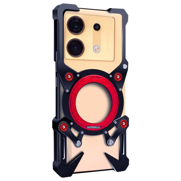 For Infinix Zero 30 5G Rotating Bracket Hollow Metal Phone Case with Lanyard