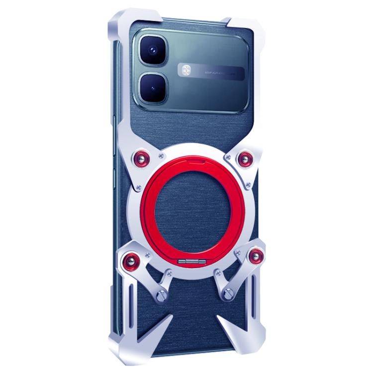 For Infinix Smart 20 4G Rotating Bracket Hollow Metal Phone Case with Lanyard