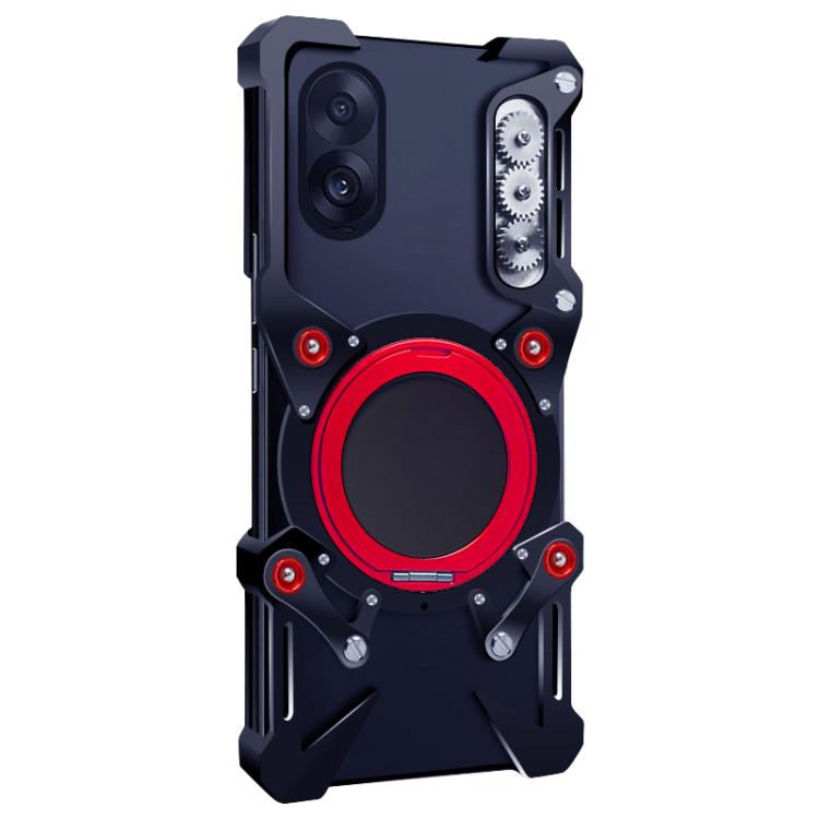 For OnePlus Ace 5 Racing Rotating Bracket Hollow Metal Phone Case with Lanyard
