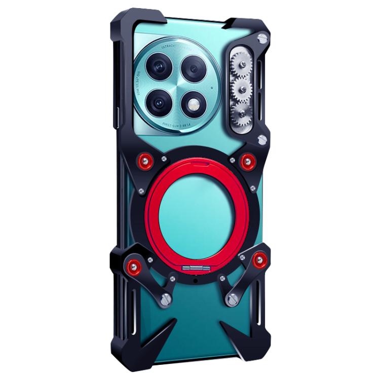 For OnePlus Ace 2 Pro Rotating Bracket Hollow Metal Phone Case with Lanyard