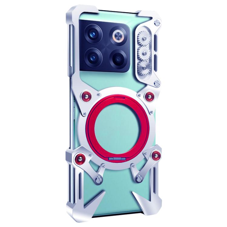 For OnePlus Ace Pro Rotating Bracket Hollow Metal Phone Case with Lanyard