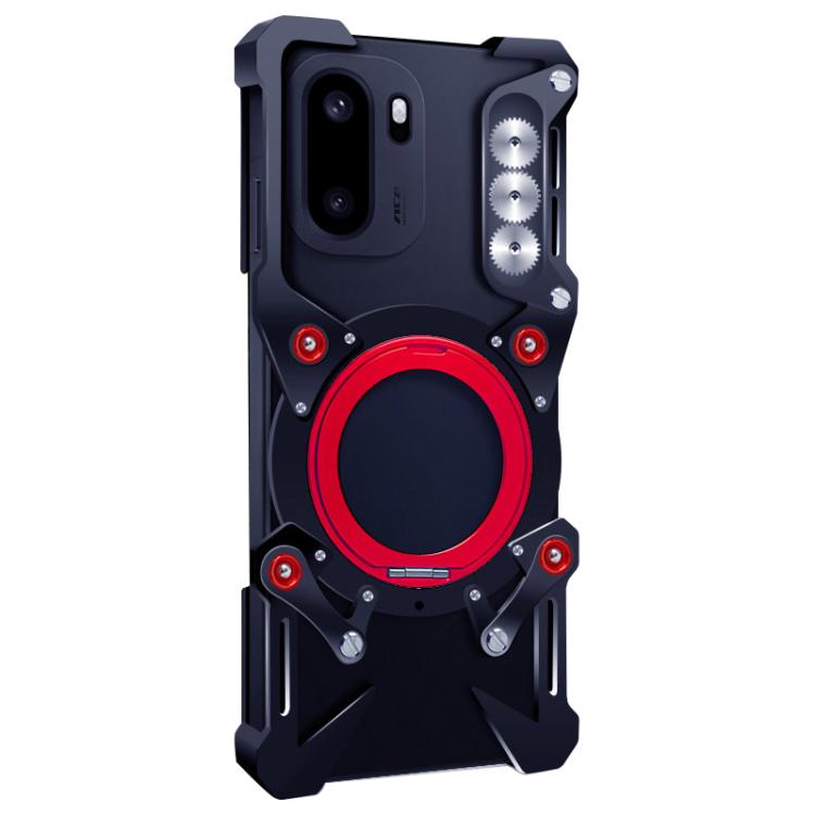 For OnePlus Ace 6 Rotating Bracket Hollow Metal Phone Case with Lanyard