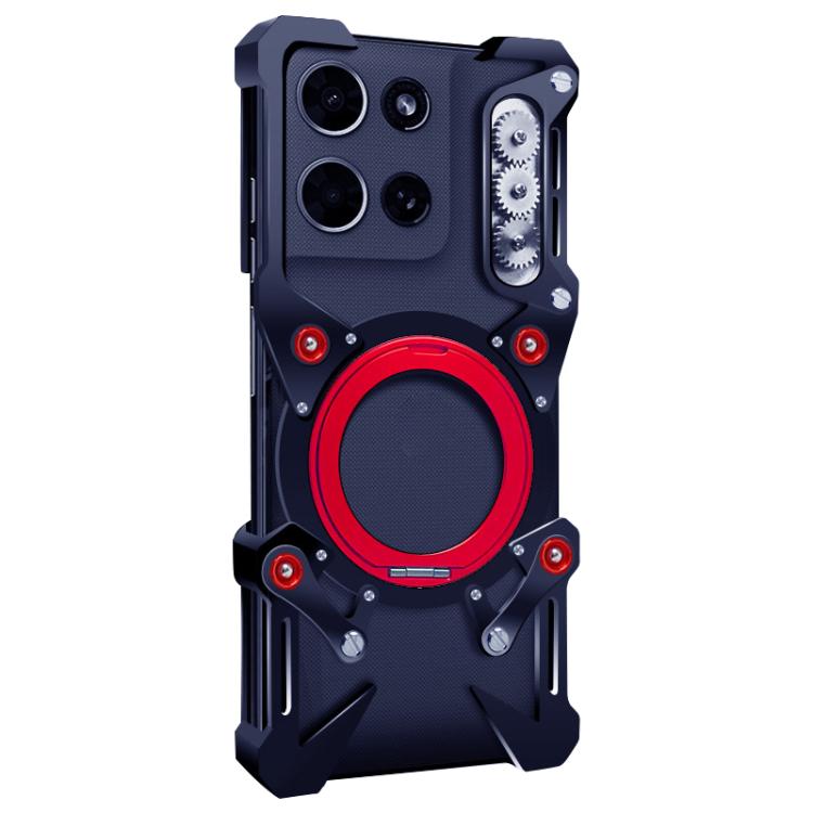 For Motorola Moto G 5G 2026 Rotating Bracket Hollow Metal Phone Case with Lanyard
