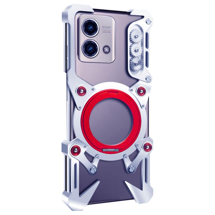For Motorola Moto G Stylus 5G 2023 Rotating Bracket Hollow Metal Phone Case with Lanyard