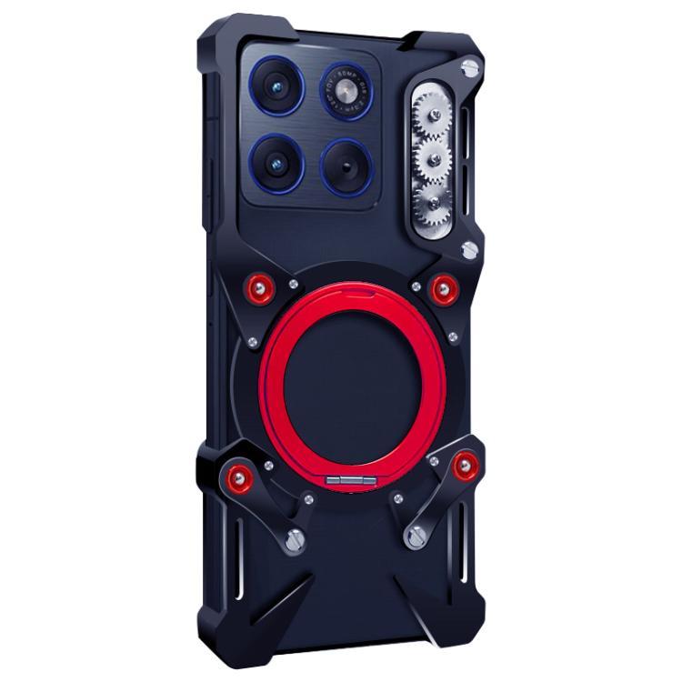 For Motorola Edge 70 / Moto X70 Air Rotating Bracket Hollow Metal Phone Case with Lanyard