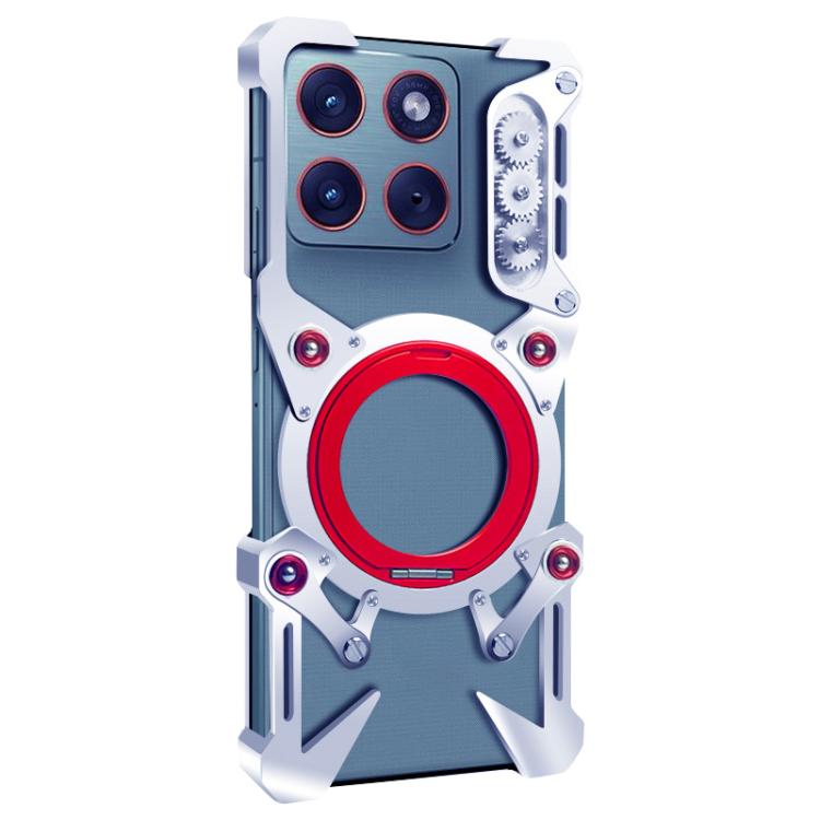 For Motorola Edge 70 / Moto X70 Air Rotating Bracket Hollow Metal Phone Case with Lanyard