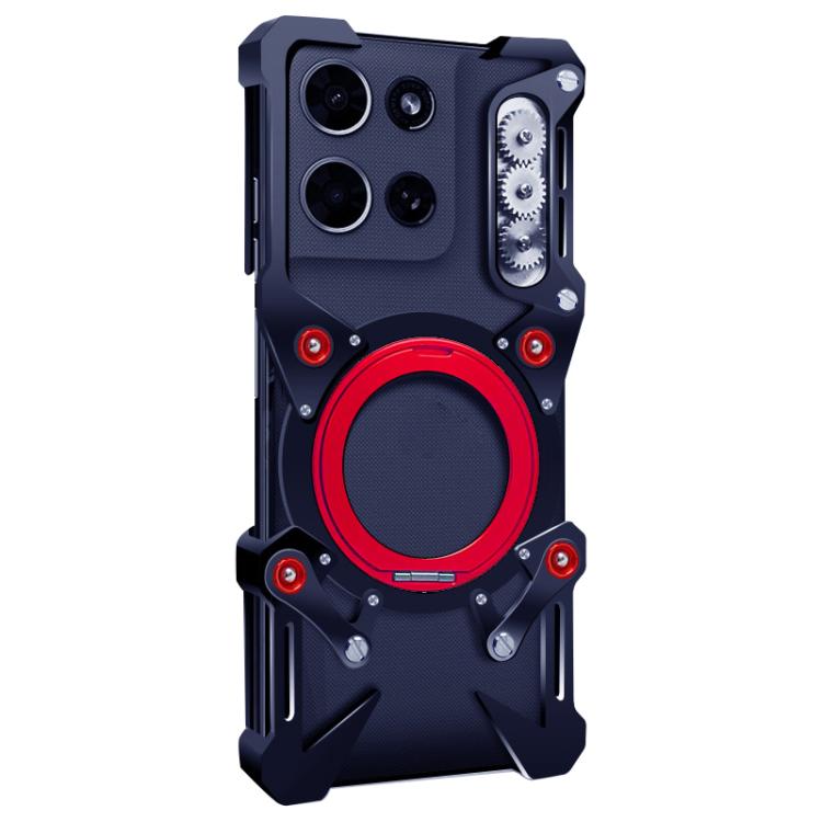 For Motorola Moto G Power 5G 2026 Rotating Bracket Hollow Metal Phone Case with Lanyard
